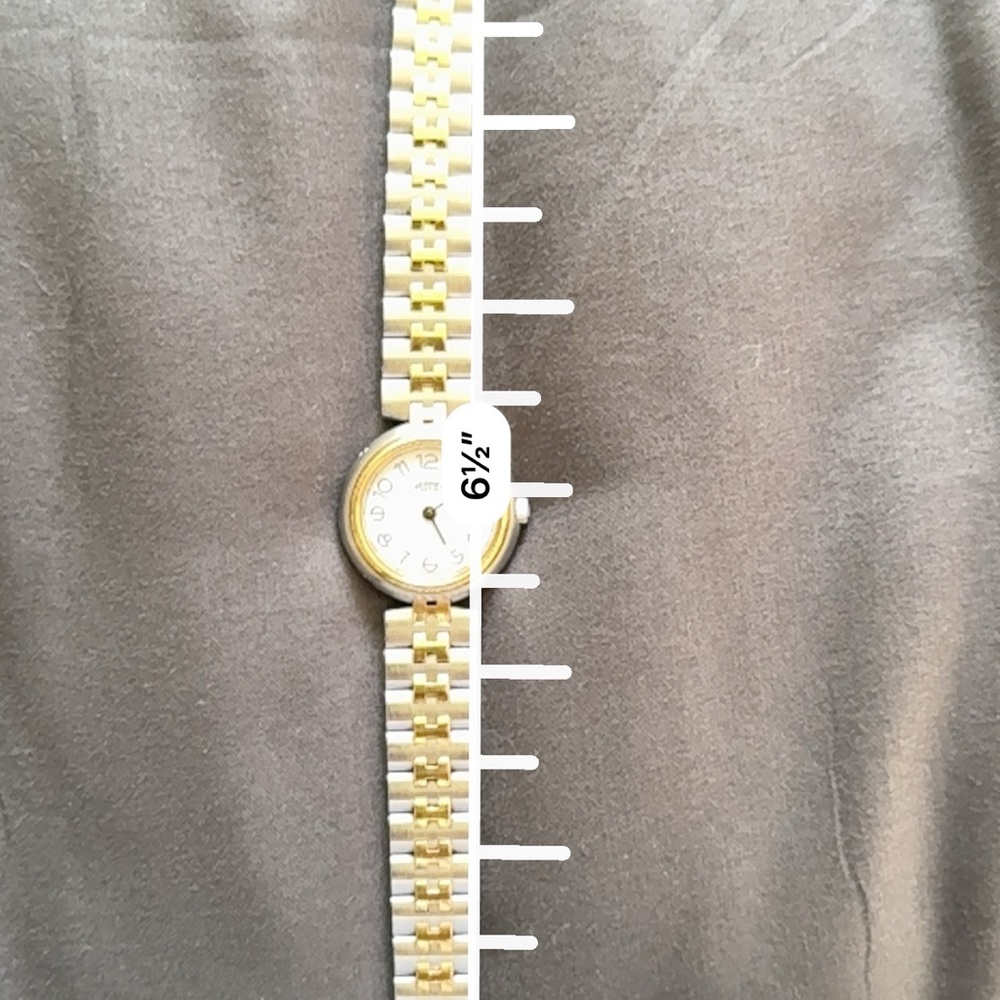 Hermès Two-Tone Steel and Gold Link Wristwatch - Picture 7 of 8